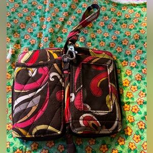 Vera Bradley All in One Wristlet Puccini Retired Brown Orange White Flor…